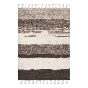 Safavieh Kenya 4'-0&quot x 6'-0&quot Wool and Cotton Hand Knotted Rug in Ivory / Gray