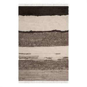 Safavieh Kenya 6'-0&quot x 9'-0&quot Wool and Cotton Hand Knotted Rug in Ivory / Gray