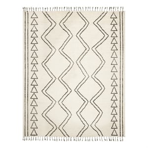 Safavieh Kenya 6'-0&quot x 9'-0&quot Wool and Cotton Hand Knotted Rug in Ivory / Black