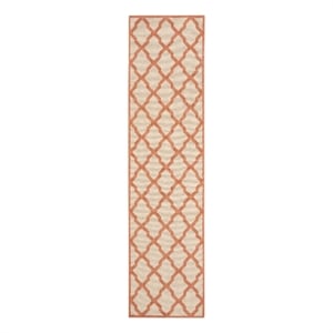 Safavieh Linden 100 2'-2&quot x 8'-0&quot Power Loomed Rug in Cream / Rust