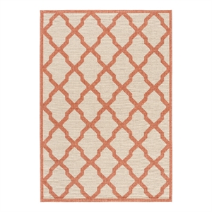 Safavieh Linden 100 4'-0&quot x 6'-0&quot Power Loomed Rug in Cream / Rust