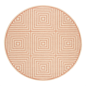 Safavieh Linden 100 6'-7&quot x 6'-7&quot Power Loomed Rug in Cream / Rust