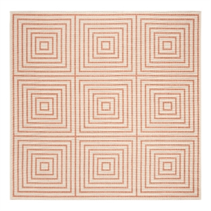 Safavieh Linden 100 6'-7&quot x 6'-7&quot Power Loomed Rug in Cream / Rust