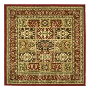 Safavieh Lyndhurst 8'-0&quot x 8'-0&quot Power Loomed Rug in Multi-Color / Red