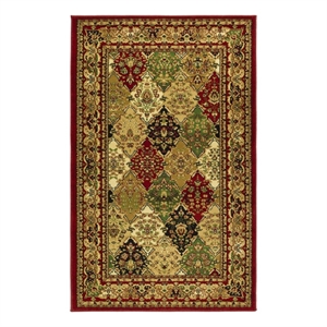 Safavieh Lyndhurst 3'-3&quot x 5'-3&quot Power Loomed Rug in Multi-Color / Red