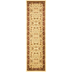 Safavieh Lyndhurst 2'-3&quot x 16'-0&quot Power Loomed Rug in Ivory / Red