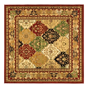 Safavieh Lyndhurst 8'-0&quot x 8'-0&quot Power Loomed Rug in Multi-Color / Red