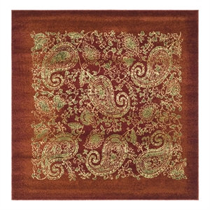 Safavieh Lyndhurst 8'-0&quot x 8'-0&quot Power Loomed Rug in Red / Multi-Color