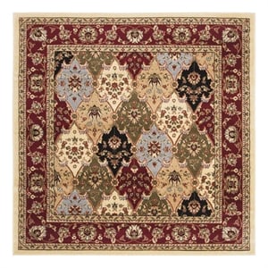 Safavieh Lyndhurst 8'-0&quot x 8'-0&quot Power Loomed Rug in Multi-Color / Red