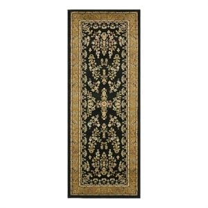 Safavieh Lyndhurst 2'-3&quot x 12'-0&quot Power Loomed Rug in Black / Tan