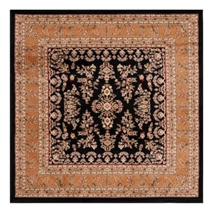 Safavieh Lyndhurst 6'-0&quot x 6'-0&quot Power Loomed Rug in Black / Tan