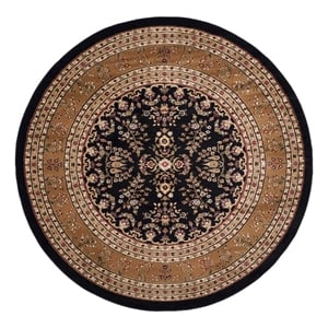 Safavieh Lyndhurst 8'-0&quot x 8'-0&quot Power Loomed Rug in Black / Tan