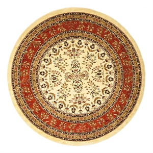 Safavieh Lyndhurst 8'-0&quot x 8'-0&quot Power Loomed Rug in Ivory / Rust