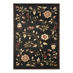 Safavieh Lyndhurst 5'-3&quot x 7'-6&quot Power Loomed Rug in Black / Multi-Color