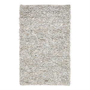 Safavieh Leather Shag 3'-0&quot x 5'-0&quot Leather Handwoven Rug in White