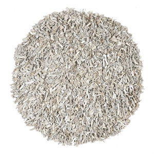 Safavieh Leather Shag 4'-0&quot x 4'-0&quot Leather Handwoven Rug in White