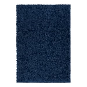 Safavieh Lindsay Shag 5'-3&quot x 7'-6&quot Polyester Power Loomed Rug in Navy