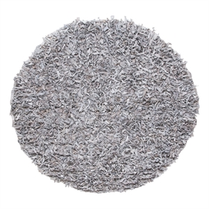 Safavieh Leather Shag 6'-0&quot x 6'-0&quot Leather Handwoven Rug in White