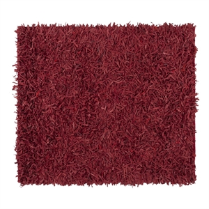 Safavieh Leather Shag 8'-0&quot x 8'-0&quot Leather Handwoven Rug in Red