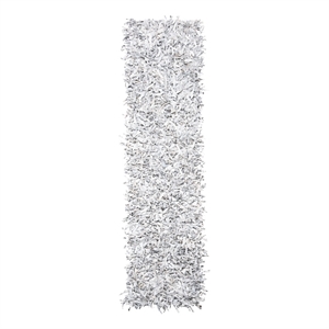 Safavieh Leather Shag 2'-0&quot x 8'-0&quot Leather Handwoven Rug in Gray / White