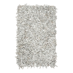 Safavieh Leather Shag 3'-0&quot x 5'-0&quot Leather Handwoven Rug in Gray / White