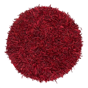 Safavieh Leather Shag 5'-0&quot x 5'-0&quot Leather Handwoven Rug in Red