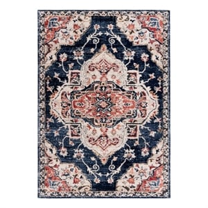 Safavieh Luna 9'-0&quot x 12'-0&quot Jute Power Loomed Rug in Navy / Beige /Rust