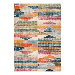 Safavieh Madison 4'-0&quot x 6'-0&quot Cotton Power Loomed Rug in Ivory / Multi-Color