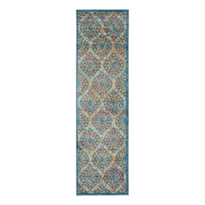 Safavieh Madison 2'-3&quot x 8'-0&quot Power Loomed Rug in Blue / Orange