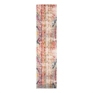 Safavieh Madison 2'-2&quot x 6'-0&quot Cotton Power Loomed Rug in Blue / Orange