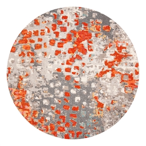 Safavieh Madison 6'-7&quot x 6'-7&quot Cotton Power Loomed Rug in Gray / Orange