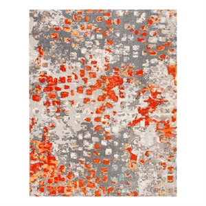 Safavieh Madison 8'-0&quot x 10'-0&quot Cotton Power Loomed Rug in Gray / Orange