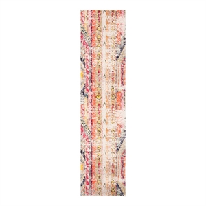 Safavieh Madison 2'-2&quot x 12'-0&quot Cotton Power Loomed Rug in Gray / Orange