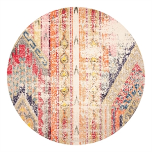 Safavieh Madison 6'-7&quot x 6'-7&quot Cotton Power Loomed Rug in Gray / Orange