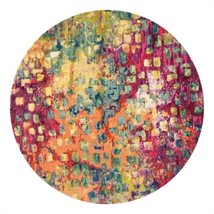 Safavieh Madison 6'-7&quot x 6'-7&quot Cotton Power Loomed Rug in Fuscia / Gold