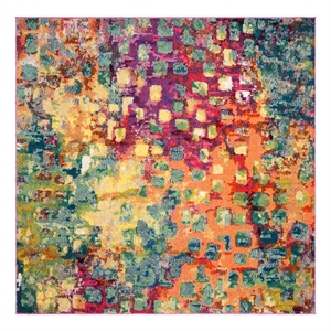 Safavieh Madison 6'-7&quot x 6'-7&quot Cotton Power Loomed Rug in Fuscia / Gold