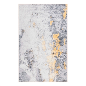 Safavieh Malibu 4'-0&quot x 6'-0&quot Polyester Power Loomed Rug in Gray / Gold