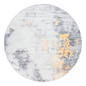 Safavieh Malibu 6'-0&quot x 6'-0&quot Polyester Power Loomed Rug in Gray / Gold