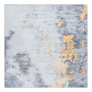 Safavieh Malibu 6'-0&quot x 6'-0&quot Polyester Power Loomed Rug in Gray / Gold