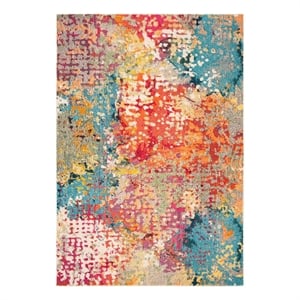 Safavieh Madison 4'-0&quot x 6'-0&quot Cotton Power Loomed Rug in Ivory / Multi-Color