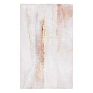 Safavieh Malibu 4'-0&quot x 6'-0&quot Polyester Power Loomed Rug in Beige / Gold