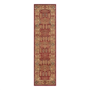 Safavieh Mahal 2'-2&quot x 16'-0&quot Power Loomed Rug in Red / Natural