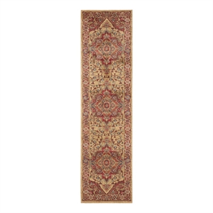 Safavieh Mahal 2'-2&quot x 16'-0&quot Power Loomed Rug in Red / Natural