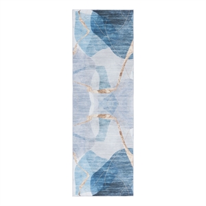 Safavieh Malibu 2'-6&quot x 8'-0&quot Polyester Power Loomed Rug in Blue / Gold