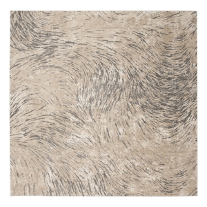Safavieh Meadow 6'-7&quot x 6'-7&quot Polyester Power Loomed Rug in Ivory / Gray