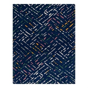 Safavieh Metro 8'-0&quot x 10'-0&quot Wool and Cotton Hand Tufted Rug in Navy / Pink