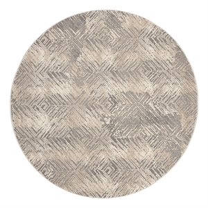 Safavieh Meadow 6'-7&quot x 6'-7&quot Polyester Power Loomed Rug in Ivory / Gray