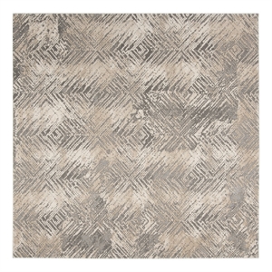 Safavieh Meadow 6'-7&quot x 6'-7&quot Polyester Power Loomed Rug in Ivory / Gray