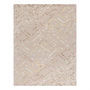 Safavieh Metro 6'-0&quot x 9'-0&quot Wool and Cotton Hand Tufted Rug in Taupe / Pink