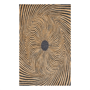Safavieh Metro 4'-0&quot x 6'-0&quot Wool and Cotton Hand Tufted Rug in Black / Gold
